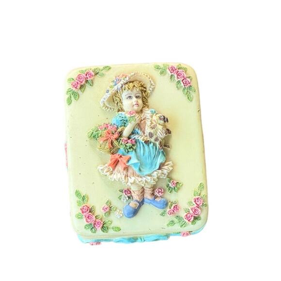 Vintage Embossed Floral Box | Shabby Chic Accents - Picture 1 of 3